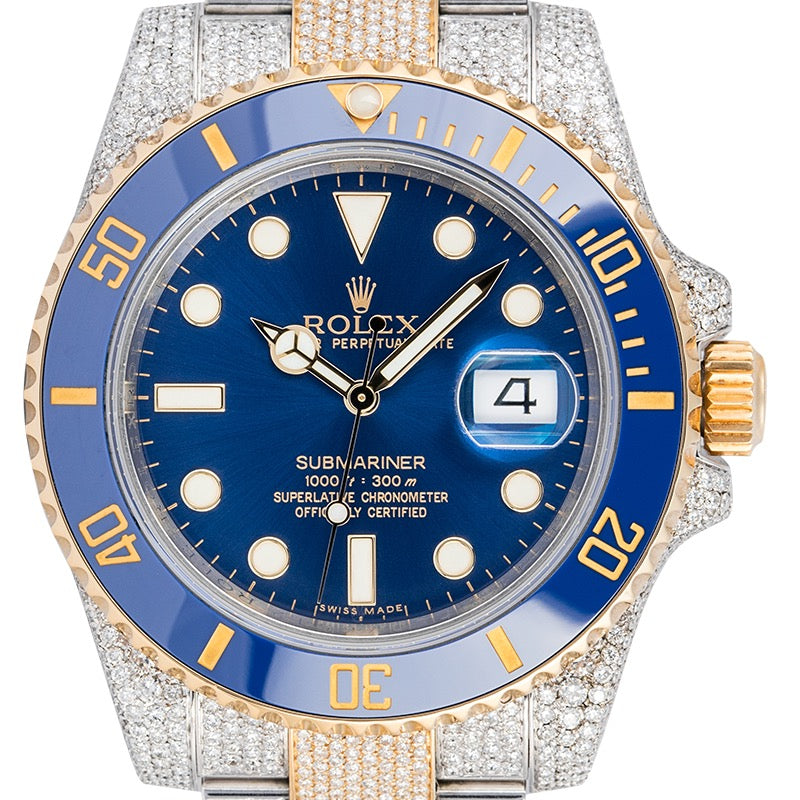 Rolex Submariner Date ref. 116613LB Custom Diamond Set