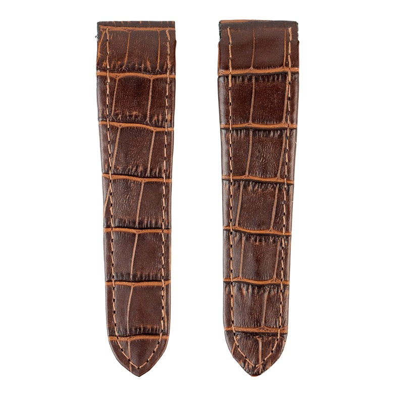 Custom Brown Alligator Strap for Cartier Santos 100 XL