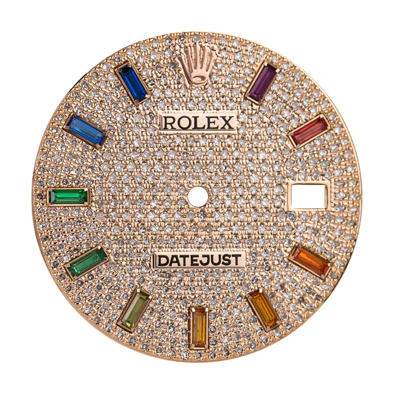 Custom Rose Gold Diamond Paved Dial for Rolex Datejust 36