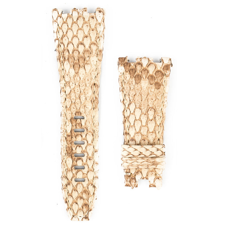 Custom white phyton strap for Audemars Piguet Royal Oak Offshore 42mm 26470
