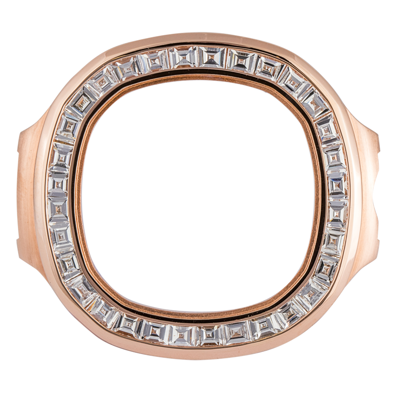 Custom Rose Gold Bezel Set with Diamonds for Patek Philippe 5711