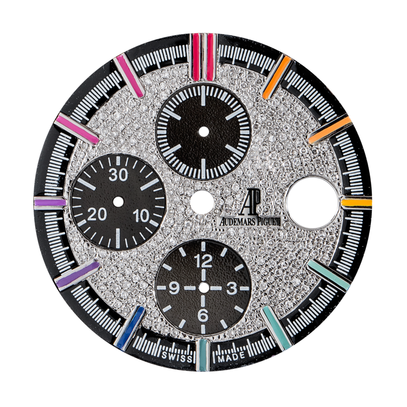 Custom Diamond-Paved/Rainbow Dial for Audemars Piguet Royal Oak Offshore 44mm