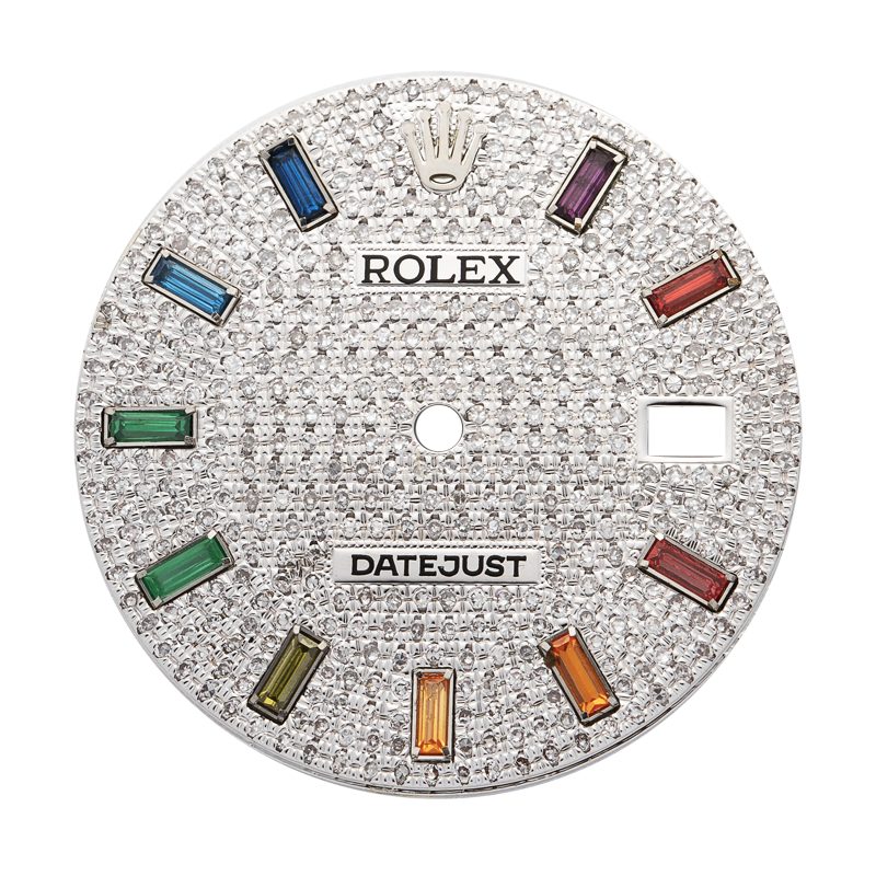 Custom Diamond Paved Rainbow Dial for Rolex Datejust 36
