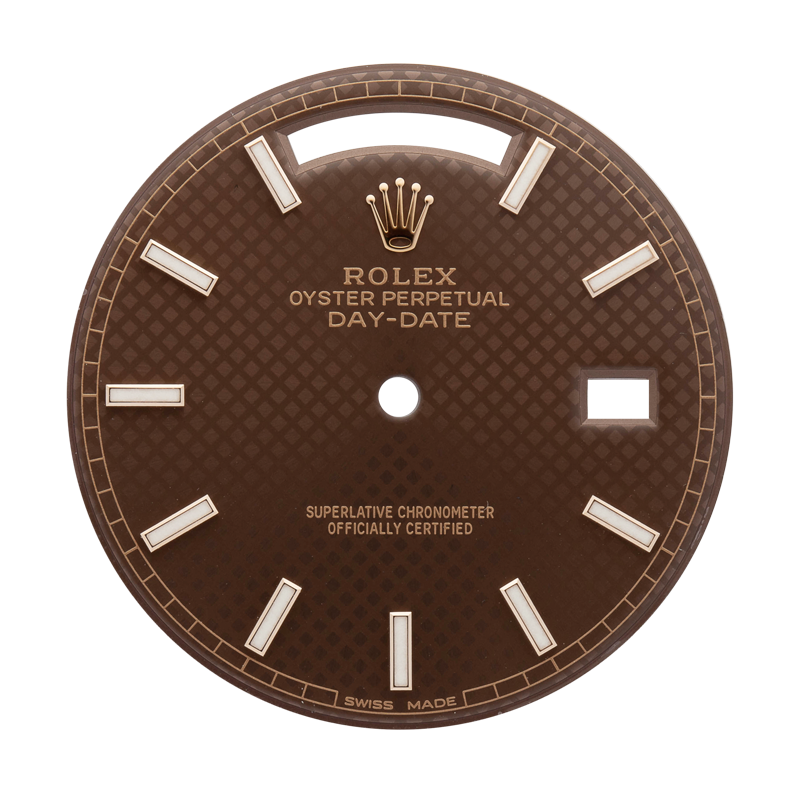 Factory Brown Diagonal Motif Rolex Day-Date 40