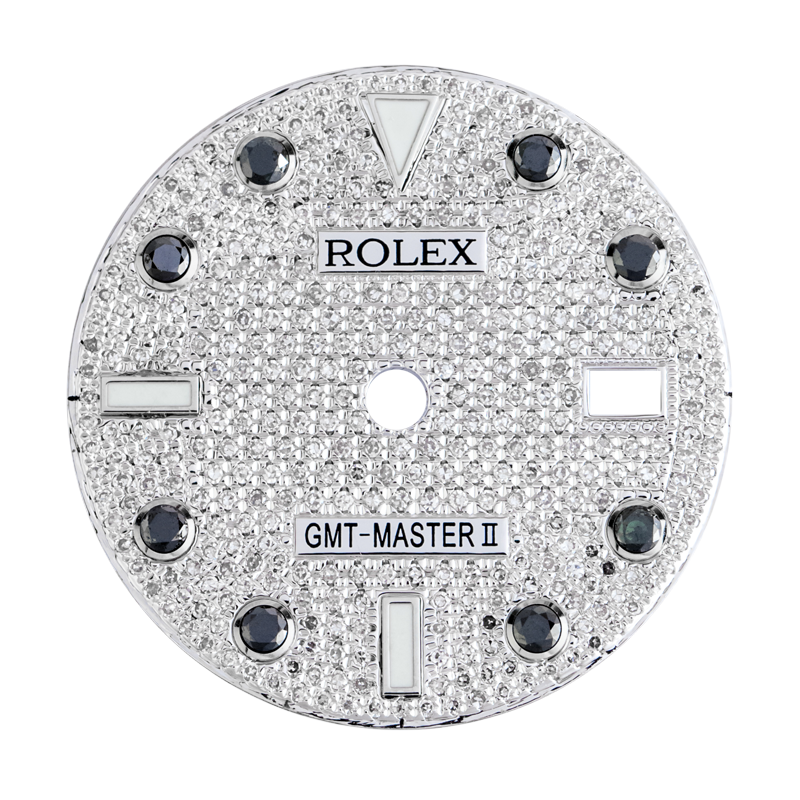Rolex GMT-Master II Custom Diamond Pavé / Black Gems Dial