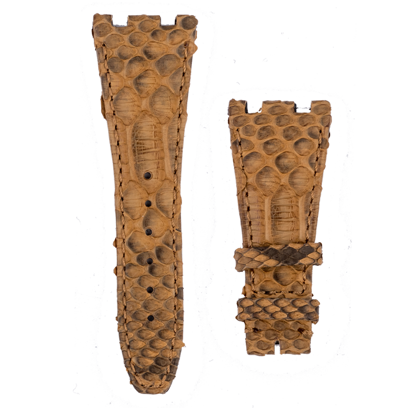 Custom Gold Python Leather Strap for Audemars Piguet Royal Oak Offshore 42mm