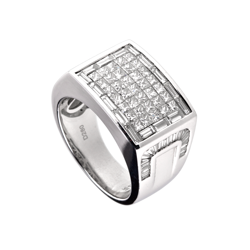 Time4Diamonds Mens White Gold Ring